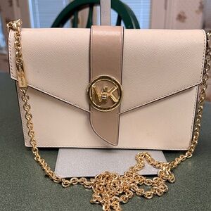 Michael Kors Cream Beige and Gold Crossbody Bag